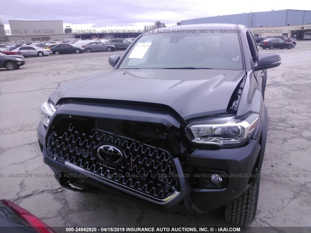 3TMCZ5AN8KM221632 - 2019 TOYOTA TACOMA DOUBLE CAB/SR/SR5/TRD SPO GRAY photo 6