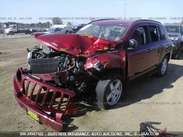 1J8FT47W77D101342 - 2007 JEEP COMPASS RED photo 2