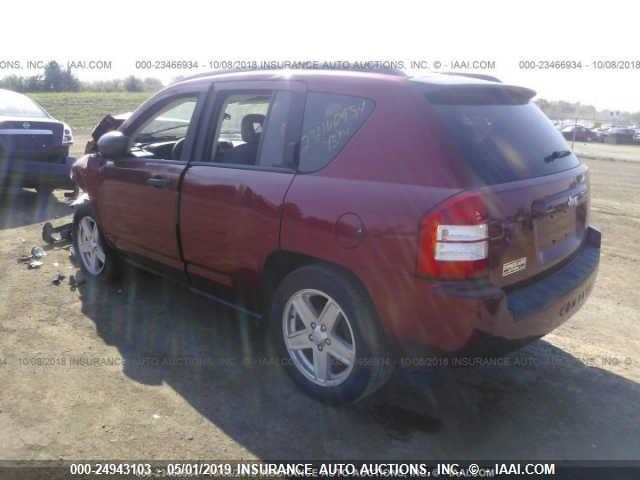 1J8FT47W77D101342 - 2007 JEEP COMPASS RED photo 3