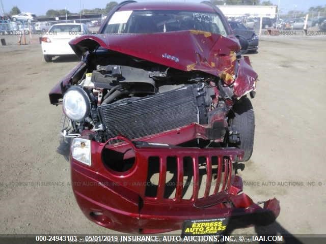 1J8FT47W77D101342 - 2007 JEEP COMPASS RED photo 6