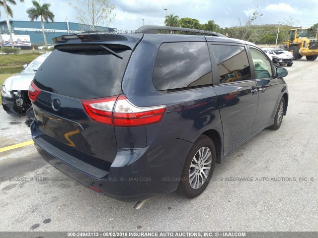 5TDYZ3DCXJS932350 - 2018 TOYOTA SIENNA XLE/LIMITED BLUE photo 4