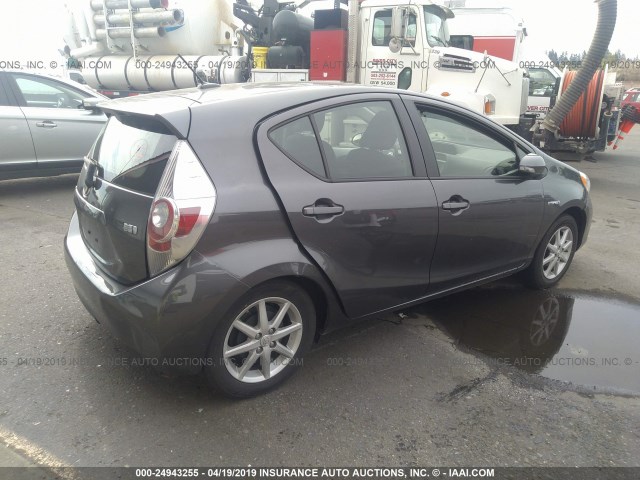 JTDKDTB33E1071894 - 2014 TOYOTA PRIUS C GRAY photo 4