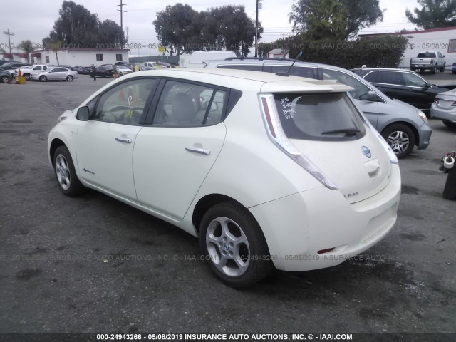 JN1AZ0CPXCT023181 - 2012 NISSAN LEAF SV/SL WHITE photo 3