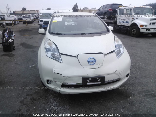 JN1AZ0CPXCT023181 - 2012 NISSAN LEAF SV/SL WHITE photo 6