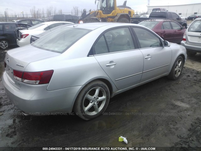 5NPEU46F28H357921 - 2008 HYUNDAI SONATA SE/LIMITED SILVER photo 4