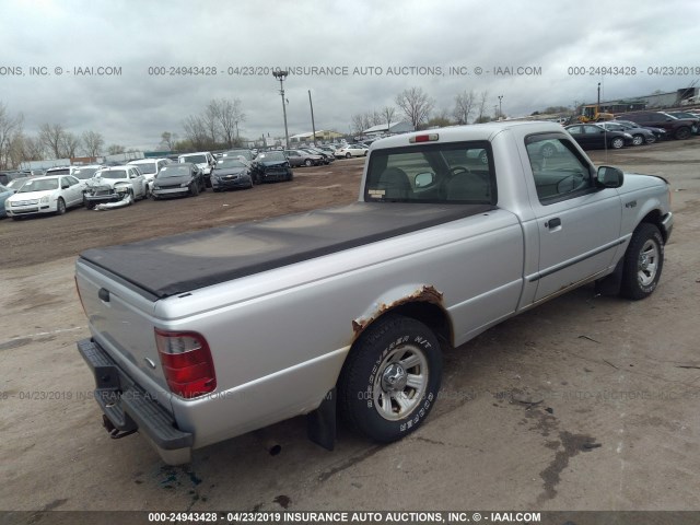 1FTYR10U81PB74084 - 2001 FORD RANGER SILVER photo 4