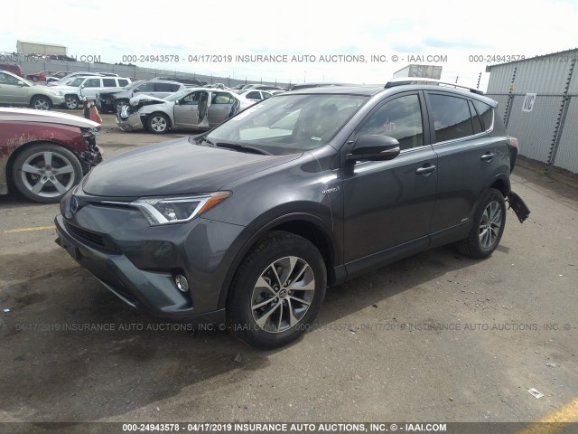 JTMRJREV3HD096367 - 2017 TOYOTA RAV4 HV LE/XLE GRAY photo 2