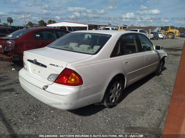 4T1BF28B7YU047700 - 2000 TOYOTA AVALON XL/XLS WHITE photo 4