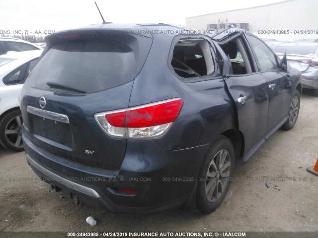 5N1AR2MN5DC665648 - 2013 NISSAN PATHFINDER S/SV/SL/PLATINUM BLUE photo 4