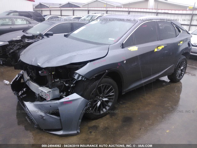 2T2BZMCA3GC045889 - 2016 LEXUS RX 350/BASE/F SPORT GRAY photo 2