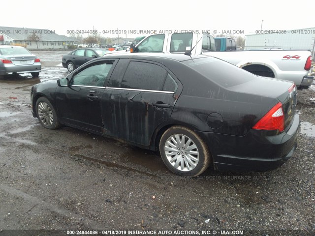 3FADP0L31AR367936 - 2010 FORD FUSION HYBRID BLACK photo 3