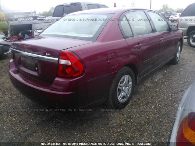 1G1ZS58F97F198861 - 2007 CHEVROLET MALIBU LS MAROON photo 4