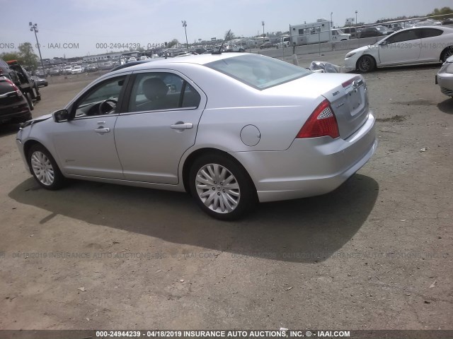 3FADP0L37CR243737 - 2012 FORD FUSION HYBRID SILVER photo 3