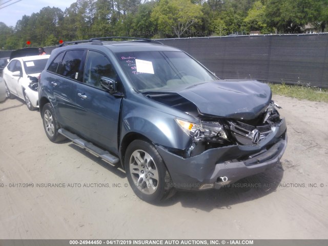 2HNYD28358H516812 - 2008 ACURA MDX TECHNOLOGY Light Blue photo 1