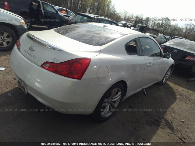 JN1CV6EKXAM104763 - 2010 INFINITI G37 SPORT WHITE photo 4