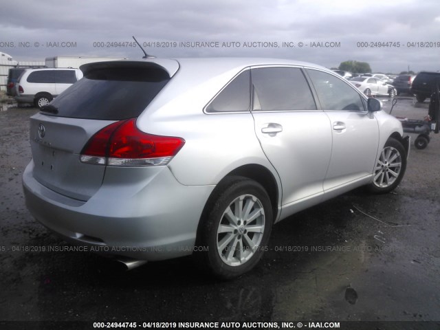 4T3ZA3BB6BU042899 - 2011 TOYOTA VENZA SILVER photo 4