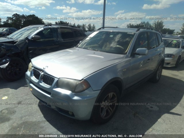 WBXPA934X6WG75252 - 2006 BMW X3 3.0I BLUE photo 2