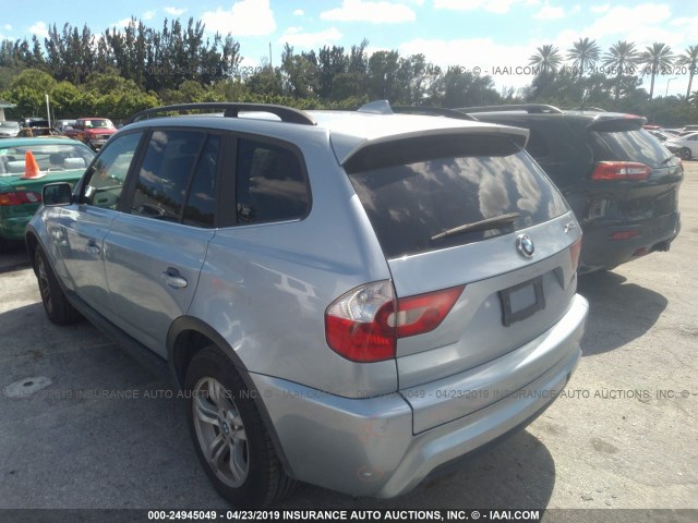 WBXPA934X6WG75252 - 2006 BMW X3 3.0I BLUE photo 3