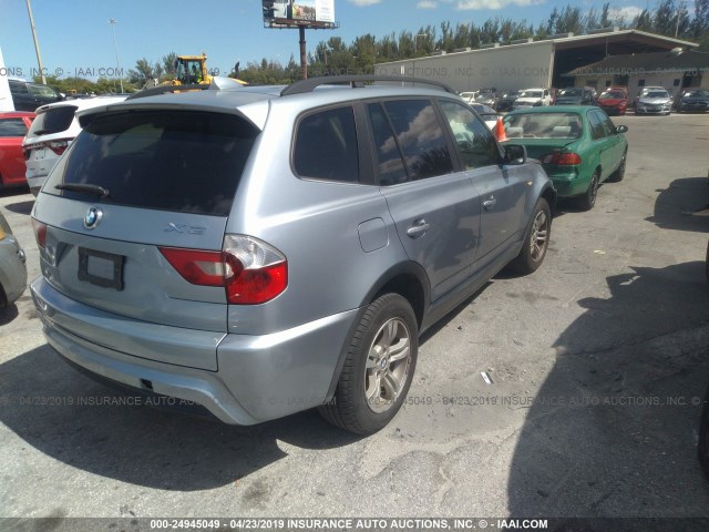 WBXPA934X6WG75252 - 2006 BMW X3 3.0I BLUE photo 4