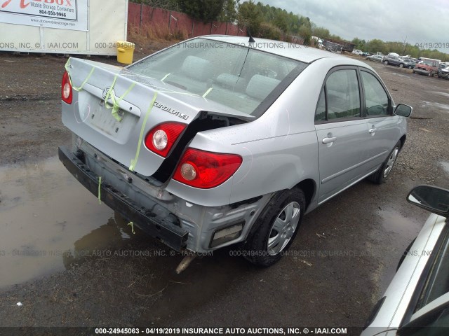 2T1BR30E05C439045 - 2005 TOYOTA COROLLA CE/LE/S SILVER photo 4