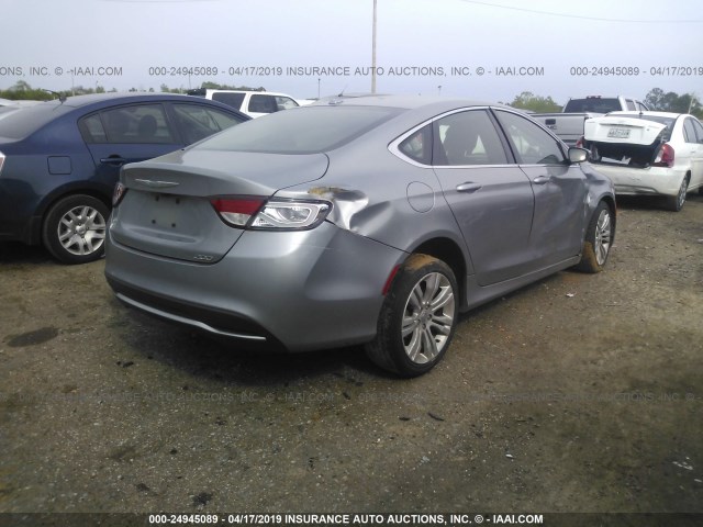 1C3CCCAB8FN533509 - 2015 CHRYSLER 200 LIMITED SILVER photo 4