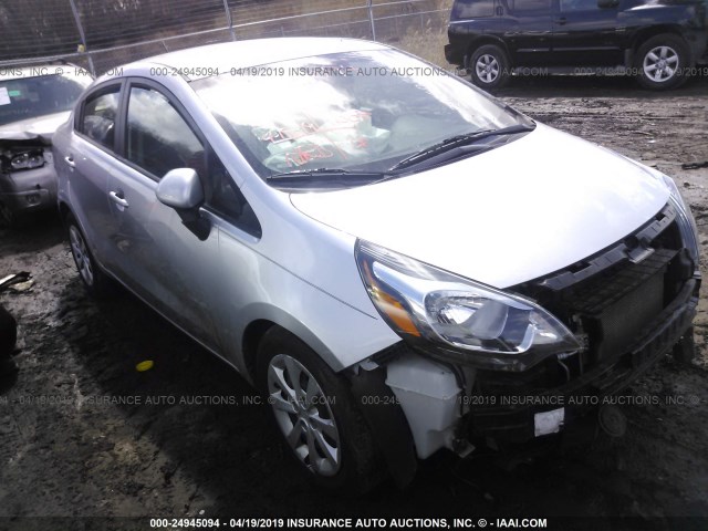 KNADM4A37E6374869 - 2014 KIA RIO LX SILVER photo 1