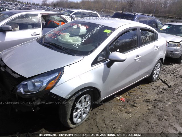 KNADM4A37E6374869 - 2014 KIA RIO LX SILVER photo 2