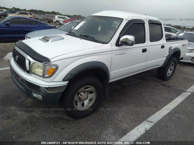 5TEGN92N14Z334699 - 2004 TOYOTA TACOMA DOUBLE CAB PRERUNNER WHITE photo 2