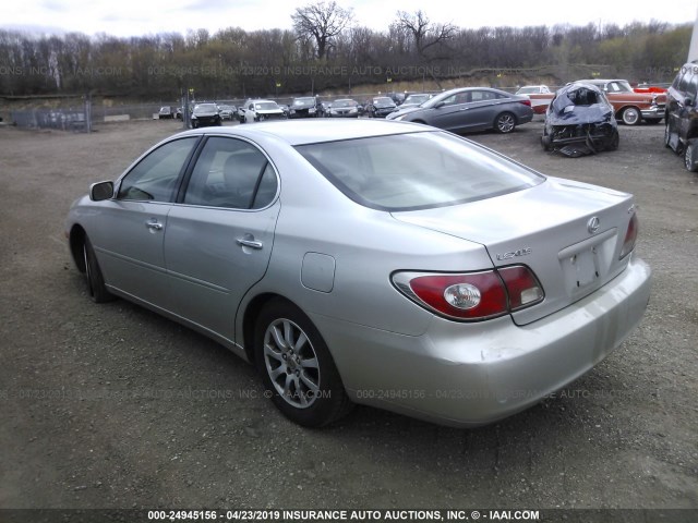 JTHBF30G030120504 - 2003 LEXUS ES 300 SILVER photo 3