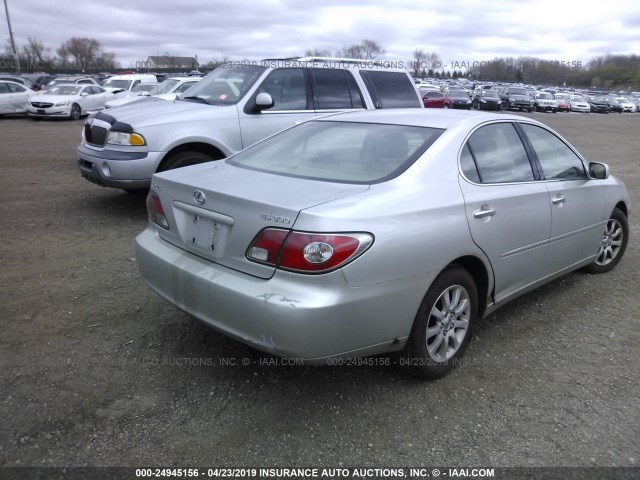 JTHBF30G030120504 - 2003 LEXUS ES 300 SILVER photo 4