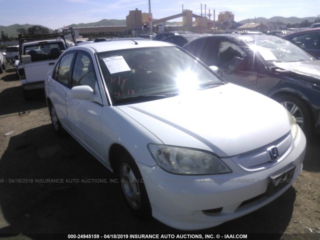 JHMES966X5S006107 - 2005 HONDA CIVIC HYBRID WHITE photo 1