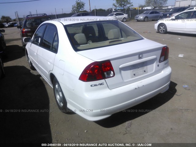 JHMES966X5S006107 - 2005 HONDA CIVIC HYBRID WHITE photo 3