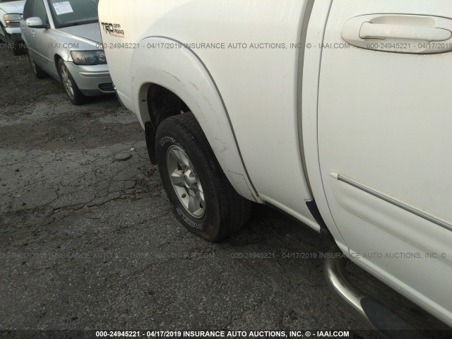 5TBET34115S491080 - 2005 TOYOTA TUNDRA DOUBLE CAB SR5 WHITE photo 6