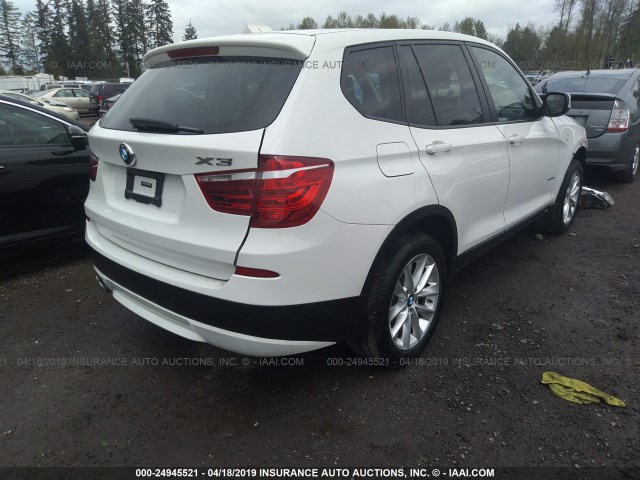 5UXWX9C53E0D16339 - 2014 BMW X3 XDRIVE28I WHITE photo 4