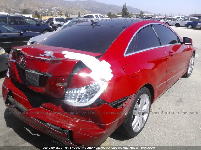 WDDKJ5KB5CF177927 - 2012 MERCEDES-BENZ E 350 RED photo 4