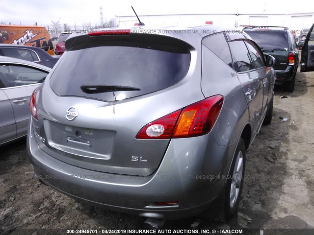 JN8AZ18U79W002205 - 2009 NISSAN MURANO S/SL SILVER photo 4