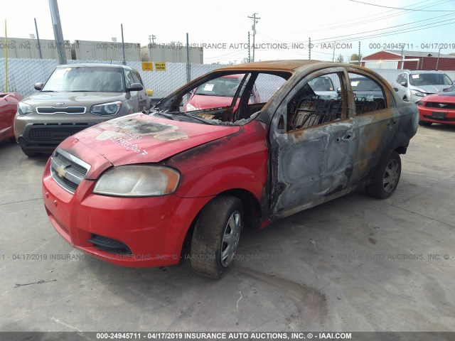 KL1TD56E89B358067 - 2009 CHEVROLET AVEO LS/LT RED photo 2