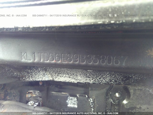 KL1TD56E89B358067 - 2009 CHEVROLET AVEO LS/LT RED photo 9