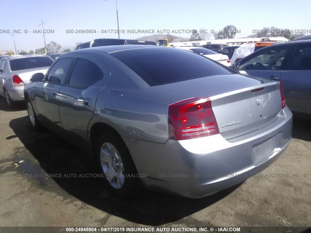 2B3KA43R47H842855 - 2007 DODGE CHARGER SE/SXT SILVER photo 3