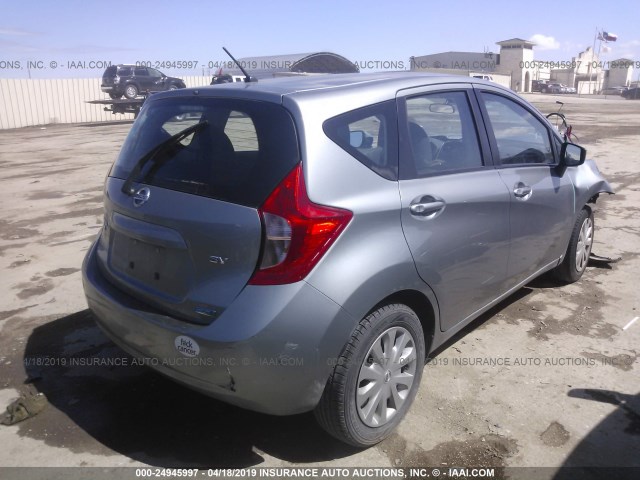 3N1CE2CP9FL370039 - 2015 NISSAN VERSA NOTE S/S PLUS/SV/SL/SR SILVER photo 4