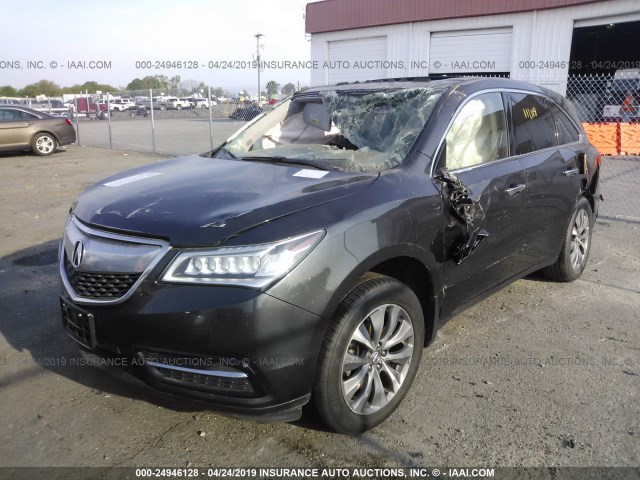 5FRYD3H46EB005422 - 2014 ACURA MDX TECHNOLOGY GRAY photo 2