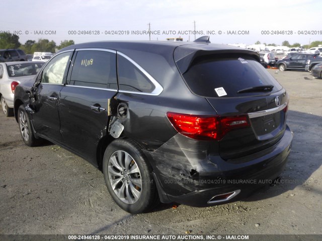 5FRYD3H46EB005422 - 2014 ACURA MDX TECHNOLOGY GRAY photo 3