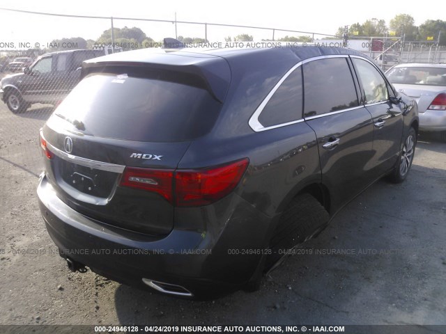 5FRYD3H46EB005422 - 2014 ACURA MDX TECHNOLOGY GRAY photo 4