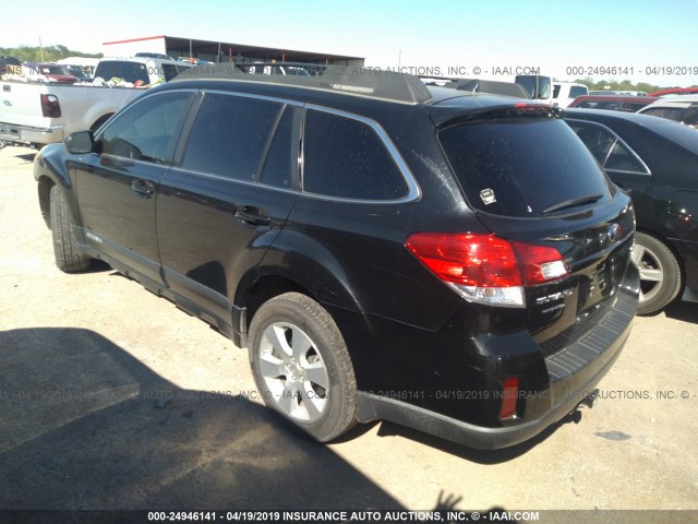 4S4BREJC7B2392417 - 2011 SUBARU OUTBACK 3.6R LIMITED BLACK photo 3