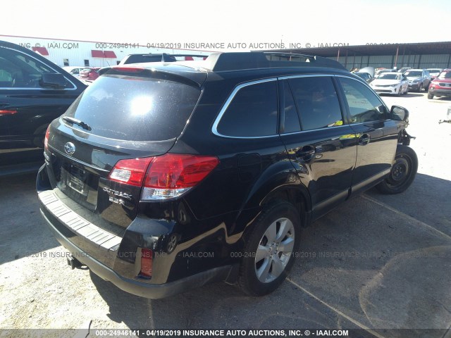 4S4BREJC7B2392417 - 2011 SUBARU OUTBACK 3.6R LIMITED BLACK photo 4