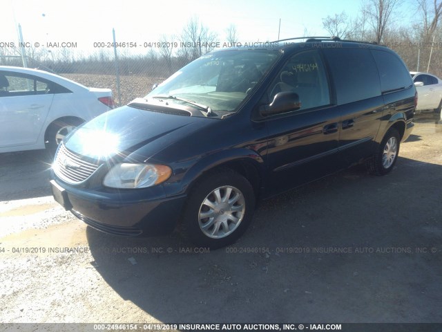 2C4GP44LX3R299609 - 2003 CHRYSLER TOWN & COUNTRY LX BLUE photo 2