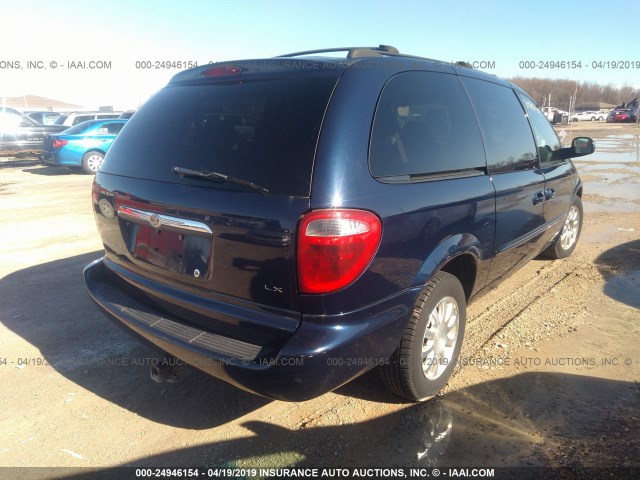 2C4GP44LX3R299609 - 2003 CHRYSLER TOWN & COUNTRY LX BLUE photo 4