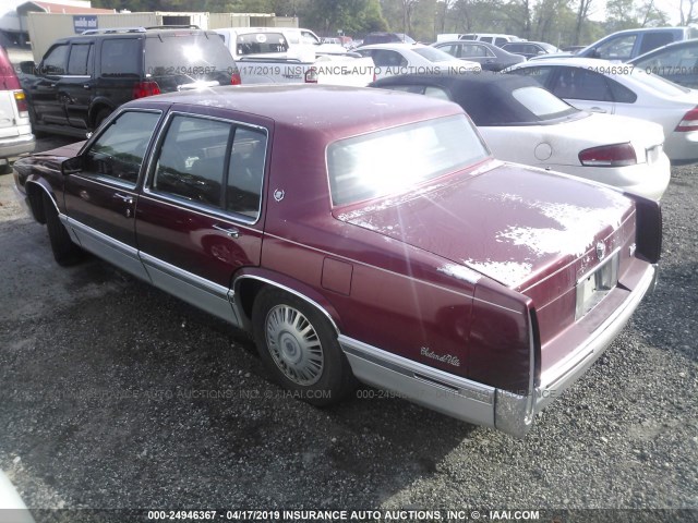 1G6CD53BXP4209425 - 1993 CADILLAC DEVILLE RED photo 3