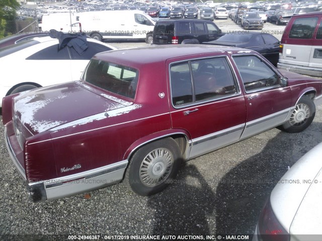 1G6CD53BXP4209425 - 1993 CADILLAC DEVILLE RED photo 4