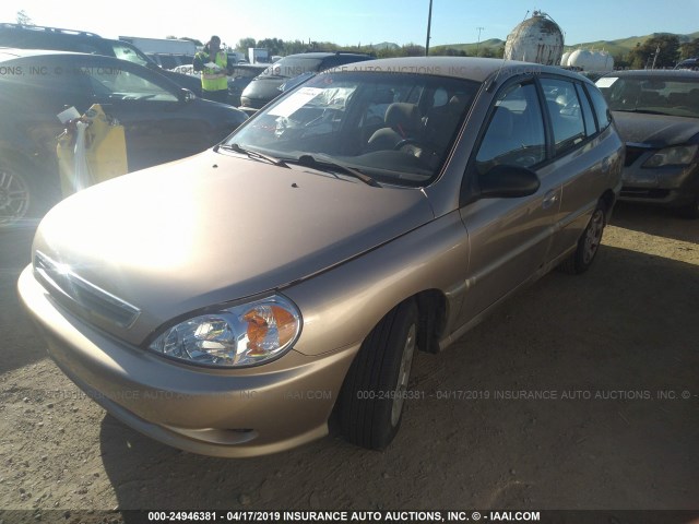 KNADC163626080014 - 2002 KIA RIO CINCO GOLD photo 2